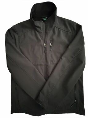 Outdoor Life Black Weather Resistant Softshell Coat Jacket